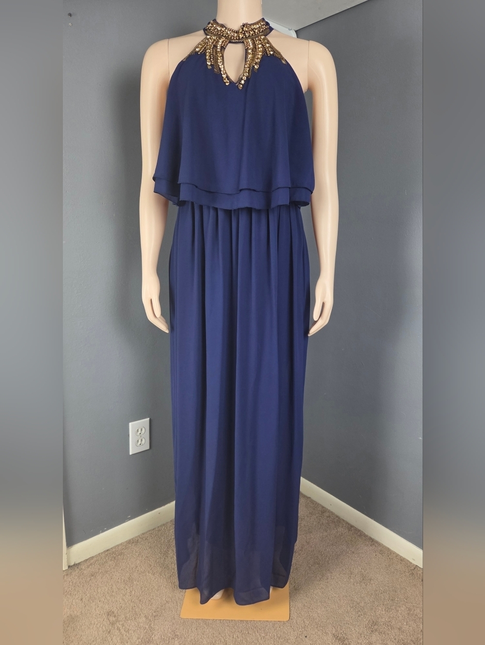 Elegant Navy Blue Maxi Dress